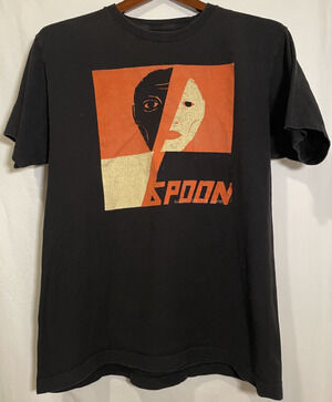 Spoon Lucifer on the Sofa Rock Band 2022 Tour Concert T-Shirt Black - L